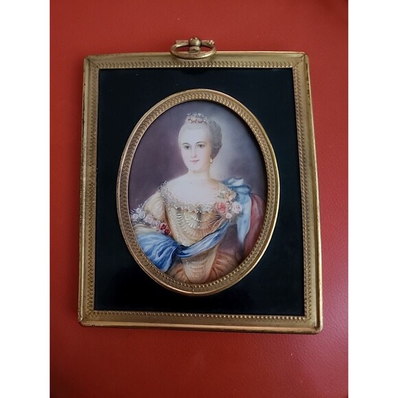 Signed MEY Antique Austrian Royalty Miniature Portrait Hand Painting Framed - Picture 3 of 12